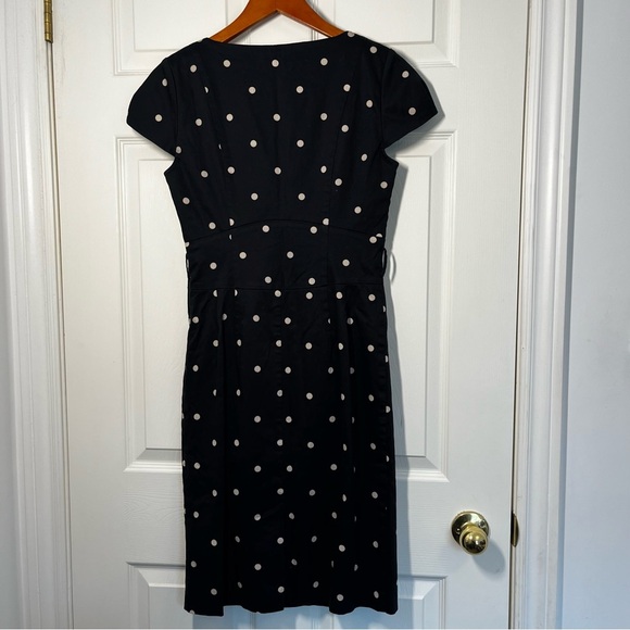 BODEN Black Polka Dot Dress Sheath Size 4 - Picture 2 of 9